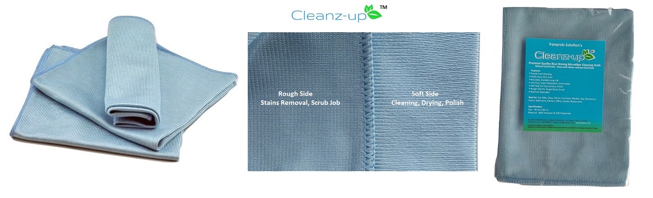 Microfiber Cleaning Cloth - Lint Free, Streak Free, Double Sided, Multipurpose