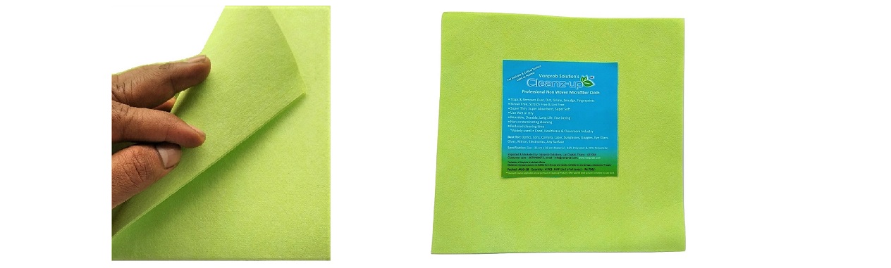Microfiber Non Woven Lint-Free, Streak-Free, Reusable Cloth Ultra Thin Wipes 